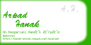 arpad hanak business card